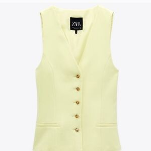 Zara Yellow Fitted Vest